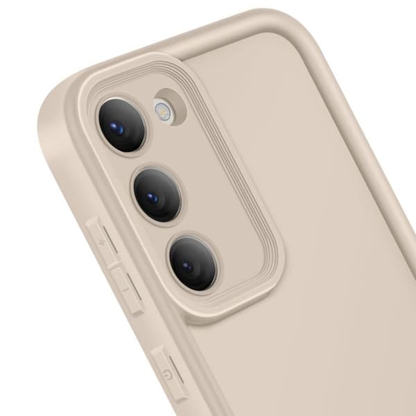 Silikonfodral för Samsung Galaxy S23 Mjuk Beröring Upphöjda Kanter Beige