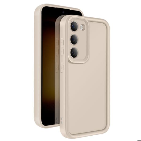 Silikonfodral för Samsung Galaxy S23 Mjuk Beröring Upphöjda Kanter Beige