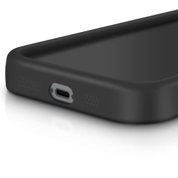 Skydd för iPhone 15 Silikon Mjuk Beröring Förhöjda Kanter Svart