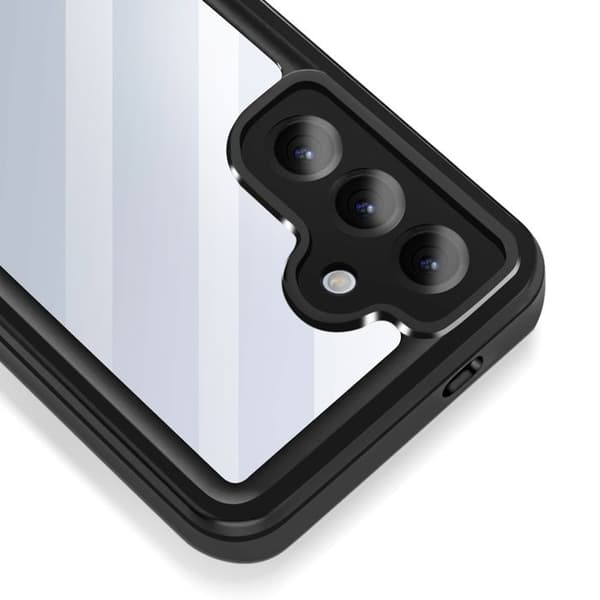 Heltäckande skal för Samsung Galaxy S25 Vattentät IP68 Stötsäker Redpepper Transparent
