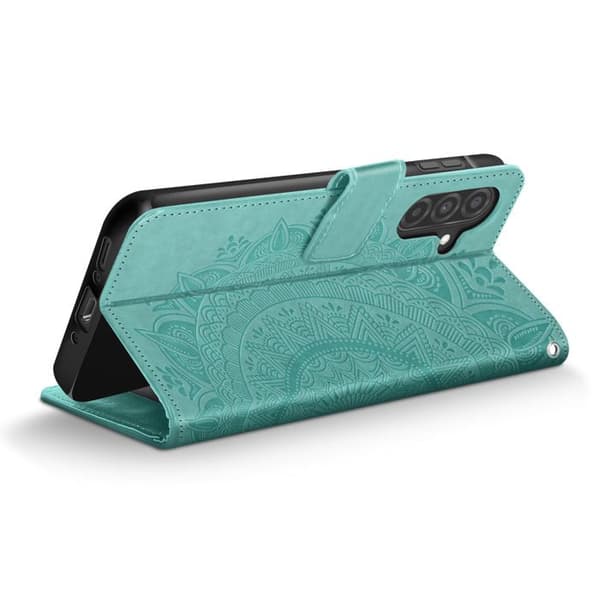 Etui Blommor Mandala för Samsung Galaxy A26 Plånbok med Rem Grön