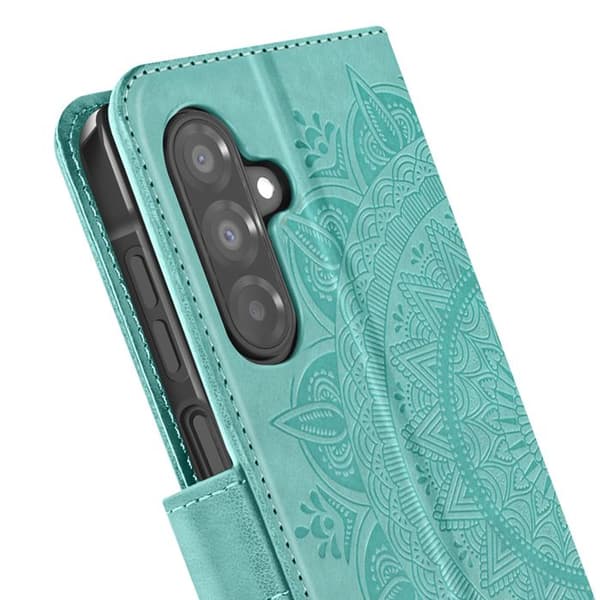 Etui Blommor Mandala för Samsung Galaxy A26 Plånbok med Rem Grön
