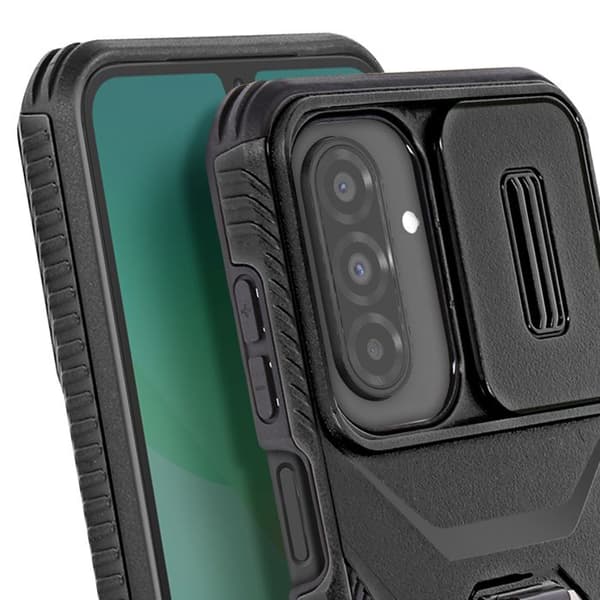 Coque för Samsung Galaxy A26 Ringstöd Stödkamera Svart