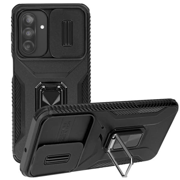 Coque för Samsung Galaxy A26 Ringstöd Stödkamera Svart
