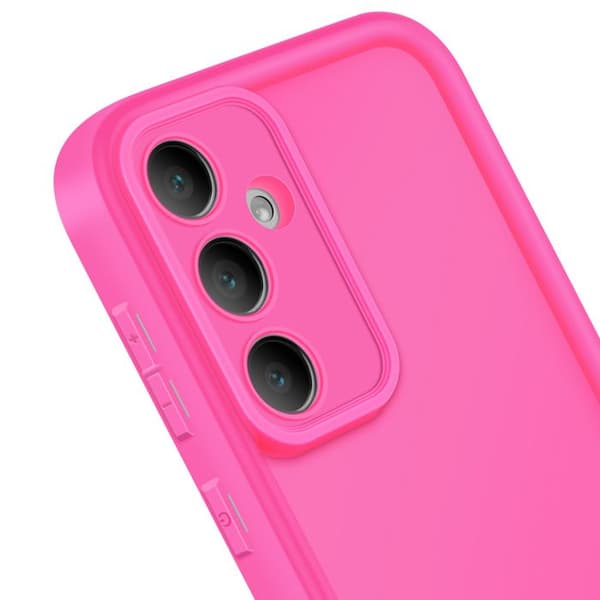 Coque för Samsung Galaxy S24 FE Soft Touch Med Upphöjda Kanter Fuchsia