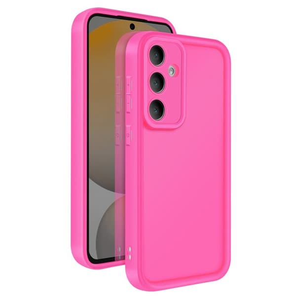 Coque för Samsung Galaxy S24 FE Soft Touch Med Upphöjda Kanter Fuchsia