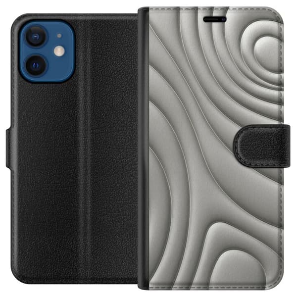 Apple iPhone 12 mini Lompakkokotelo Hopea-aallot