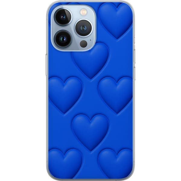 Apple iPhone 13 Pro Gennemsigtig cover Blå Hjerter