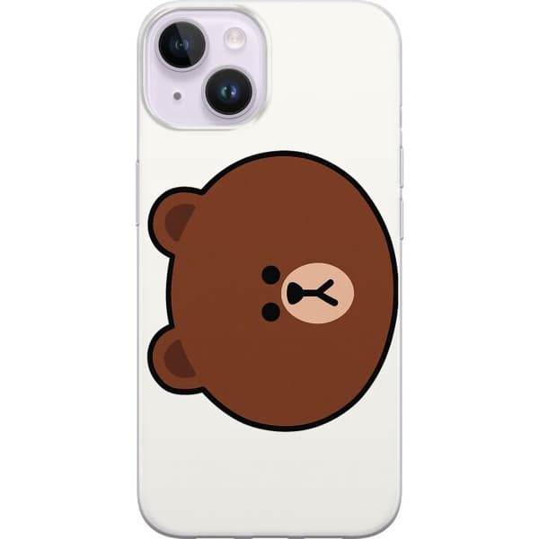 Apple iPhone 14 Gennemsigtig cover line friends brown