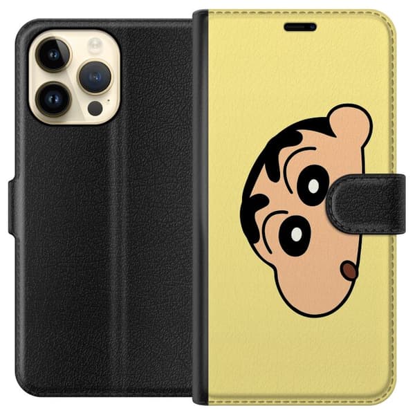 Apple iPhone 14 Pro Max Lompakkokotelo Peeking Shinchan