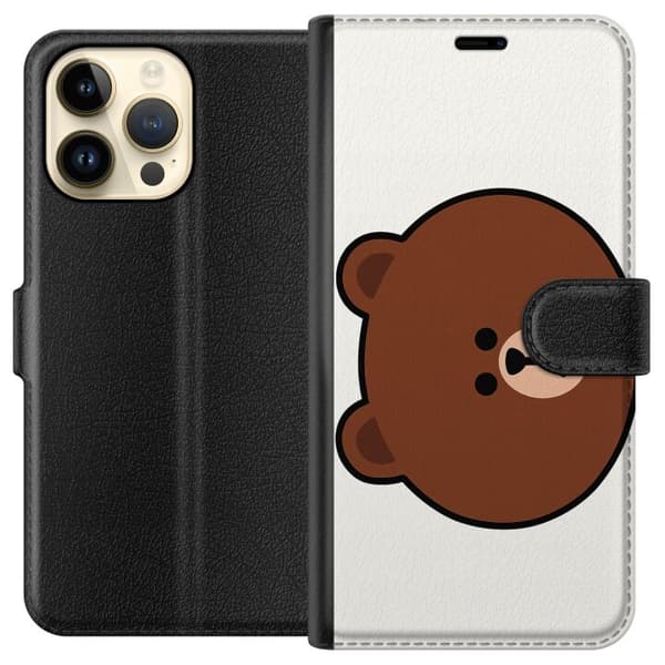 Apple iPhone 14 Pro Max Lompakkokotelo line friends brown