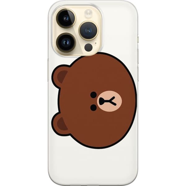 Apple iPhone 15 Pro Gennemsigtig cover line friends brown