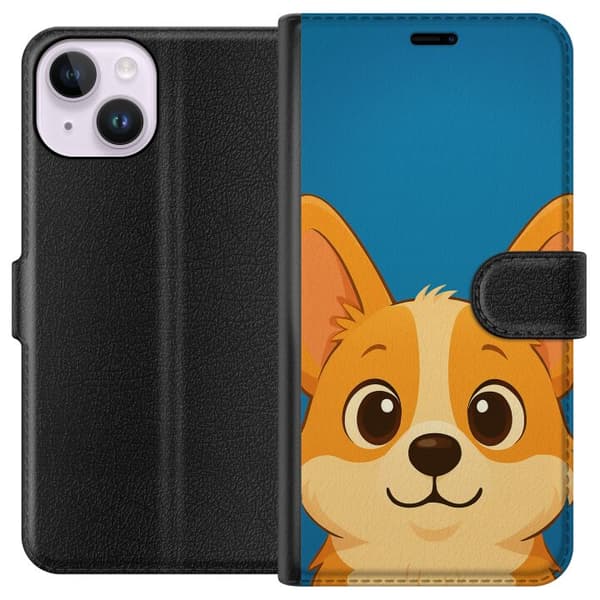 Apple iPhone 15 Lommeboketui Hello Corgi