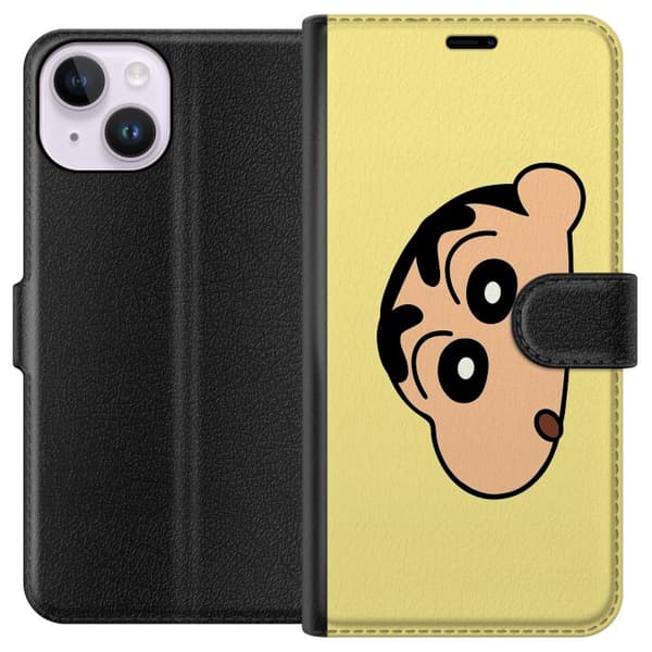 Apple iPhone 15 Plånboksfodral Peeking Shinchan