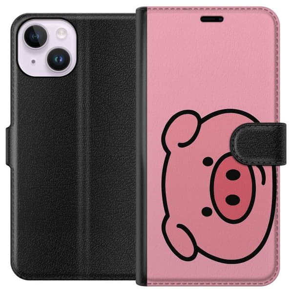 Apple iPhone 15 Lompakkokotelo Kawaii Piggy