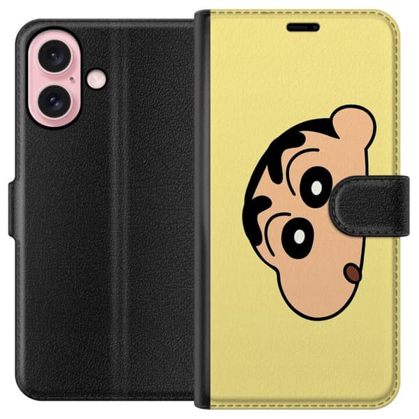 Apple iPhone 16 Lompakkokotelo Peeking Shinchan