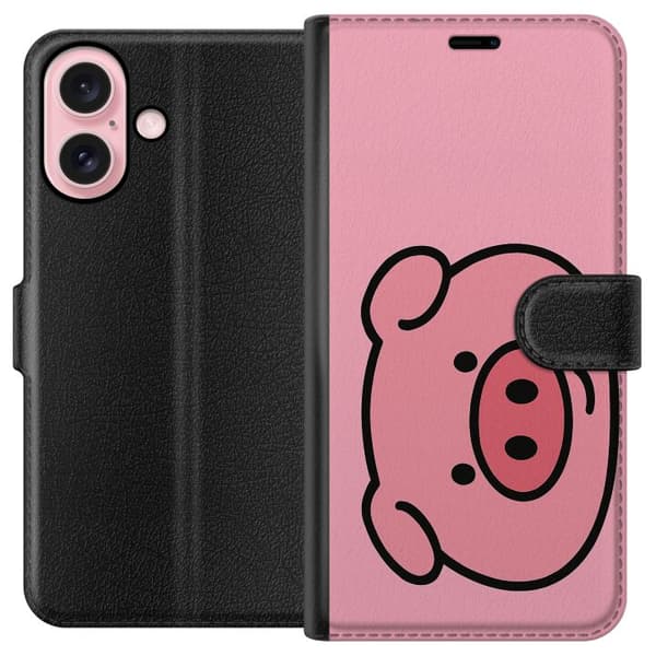 Apple iPhone 16 Lompakkokotelo Kawaii Piggy
