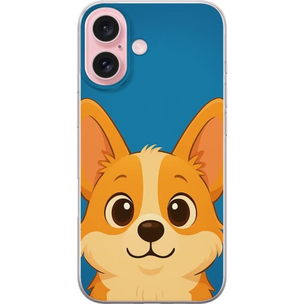 Apple iPhone 16 Gennemsigtig cover Hello Corgi