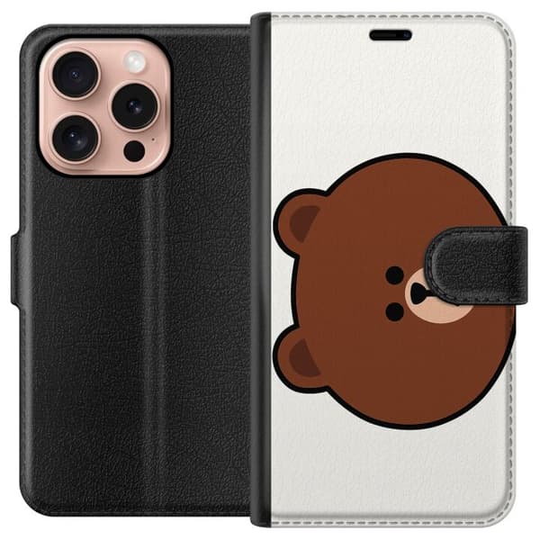 Apple iPhone 16 Pro Tegnebogsetui line friends brown