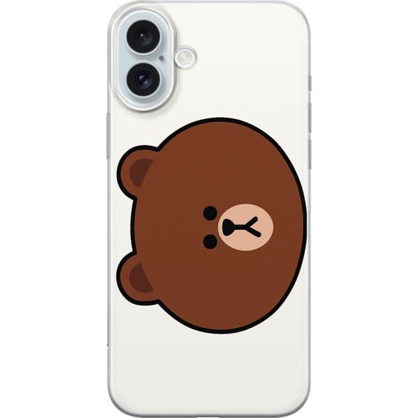 Apple iPhone 16 Plus Läpinäkyvä kuori line friends brown
