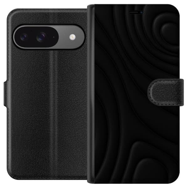 Google Pixel 9 Tegnebogsetui Sorte Bølger