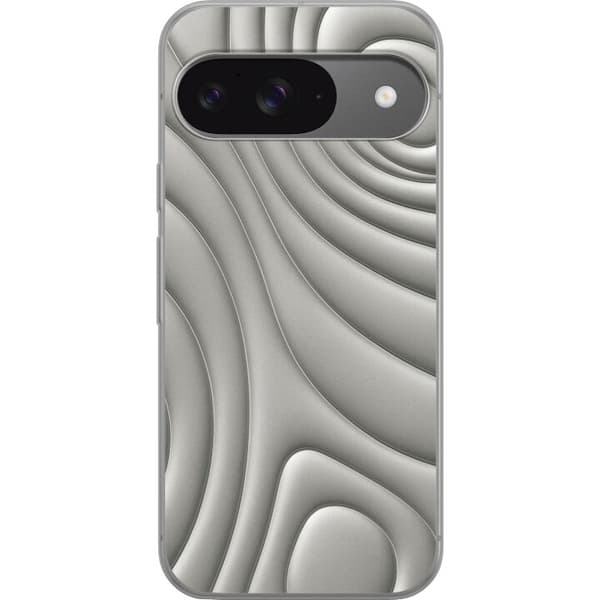 Google Pixel 9 Pro Genomskinligt Skal Silver Waves
