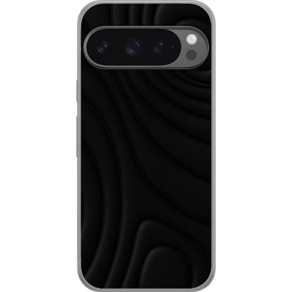 Google Pixel 9 Pro XL Gjennomsiktig deksel Svarte Bølger