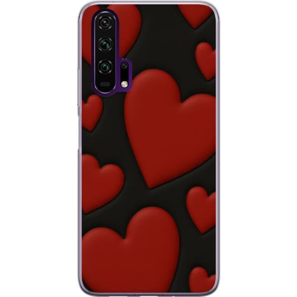Honor 20 Pro Läpinäkyvä kuori Punaiset Samettisydämet