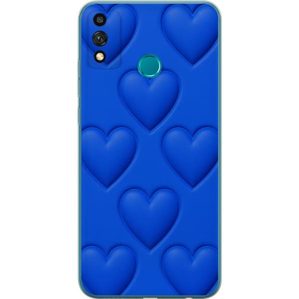 Honor 9X Lite Läpinäkyvä kuori Siniset Sydämet