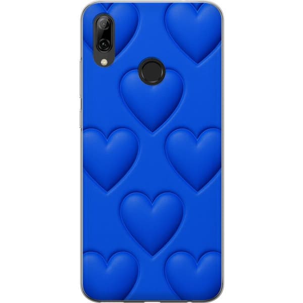 Huawei P smart 2019 Gjennomsiktig deksel Blå Hjerter