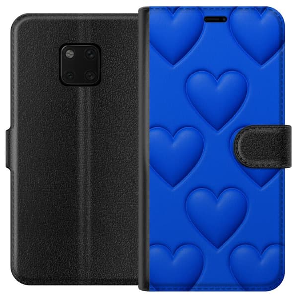Huawei Mate 20 Pro Lompakkokotelo Siniset Sydämet