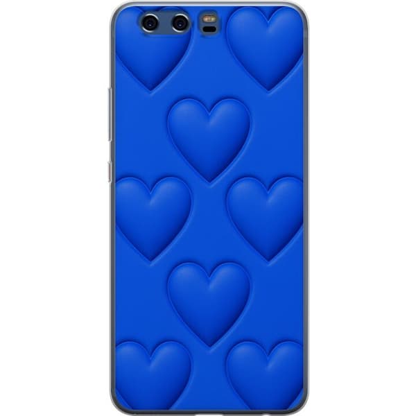 Huawei P10 Gjennomsiktig deksel Blå Hjerter
