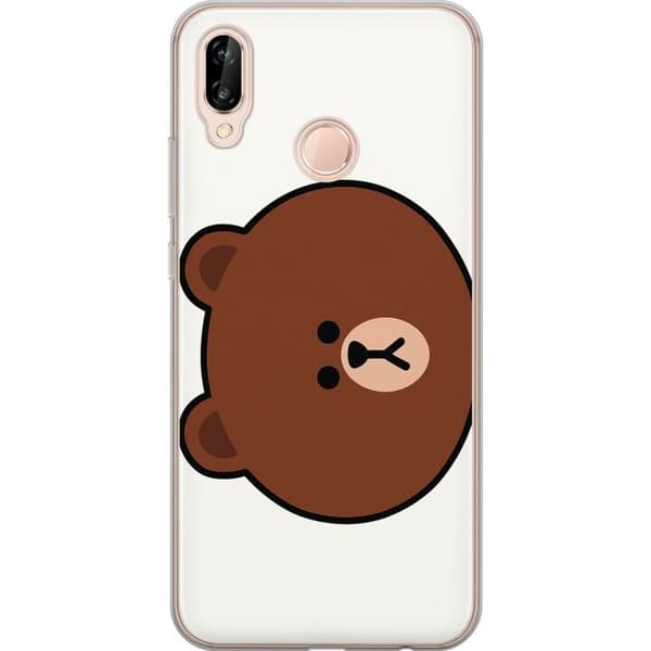 Huawei P20 lite Gjennomsiktig deksel line friends brown
