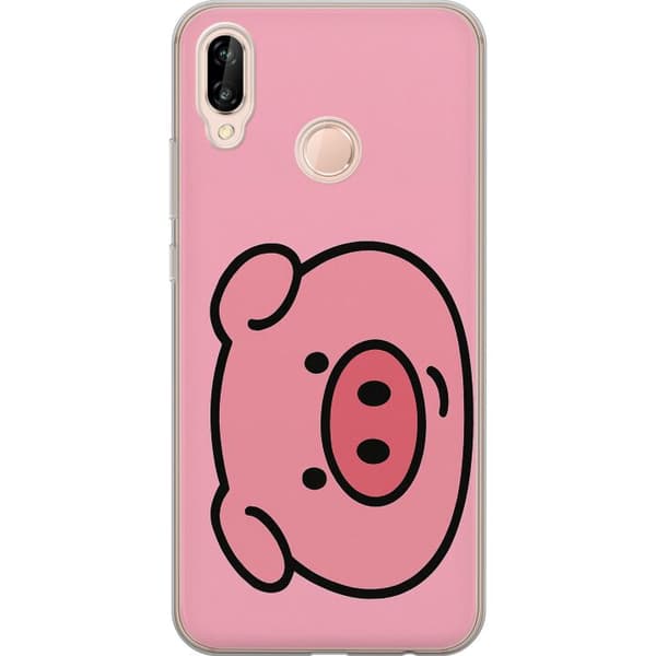 Huawei P20 lite Läpinäkyvä kuori Kawaii Piggy