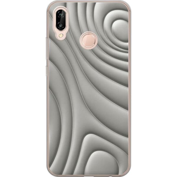 Huawei P20 lite Läpinäkyvä kuori Hopea-aallot