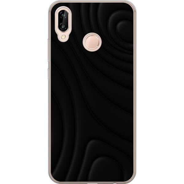 Huawei P20 lite Gjennomsiktig deksel Svarte Bølger
