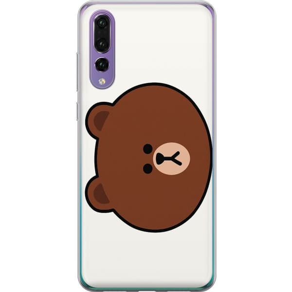 Huawei P20 Pro Gennemsigtig cover line friends brown
