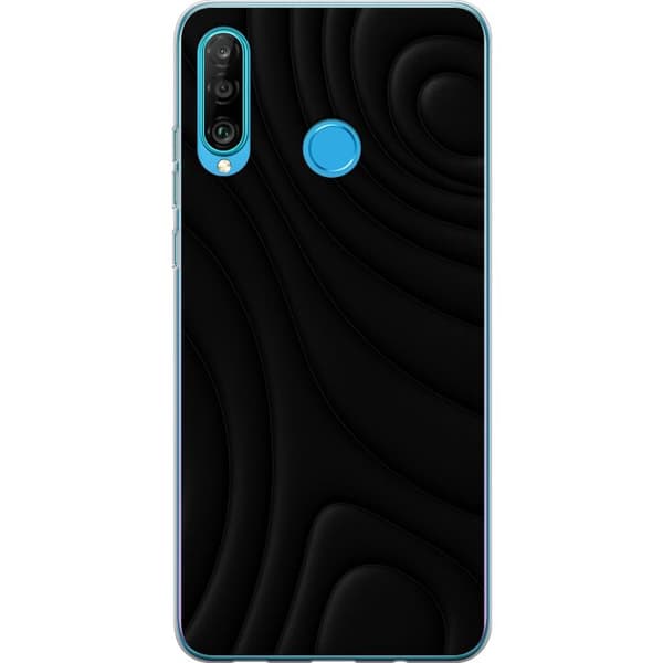 Huawei P30 lite Gennemsigtig cover Sorte Bølger