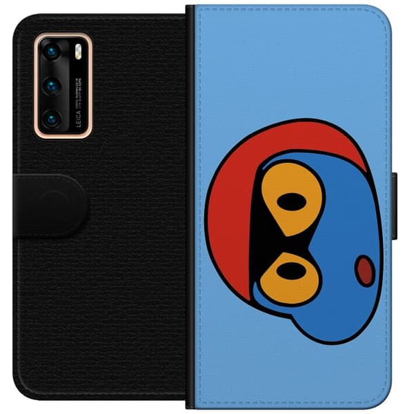 Huawei P40 Lompakkokotelo Bold Bot Head
