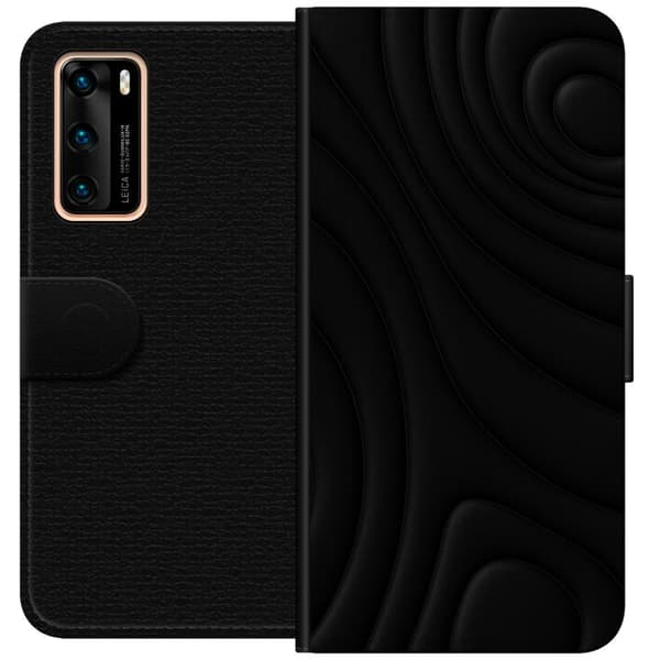 Huawei P40 Lompakkokotelo Tummat Aallot