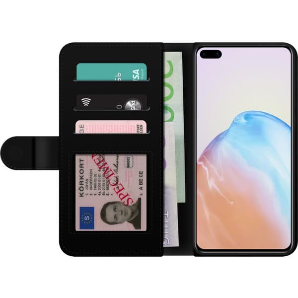 Huawei P40 Lommeboketui Røde Fløyels hjerter