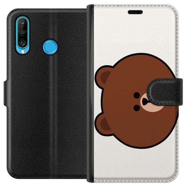 Huawei P30 lite Tegnebogsetui line friends brown