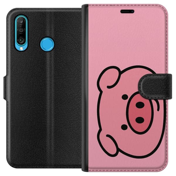 Huawei P30 lite Tegnebogsetui Kawaii Piggy