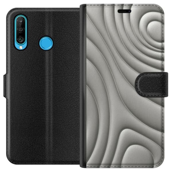 Huawei P30 lite Tegnebogsetui Sølvbølger
