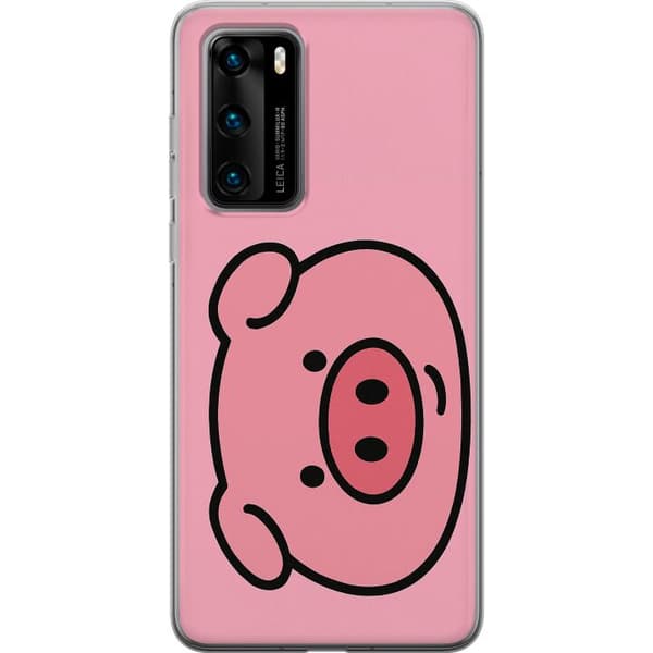 Huawei P40 Genomskinligt Skal Kawaii Piggy