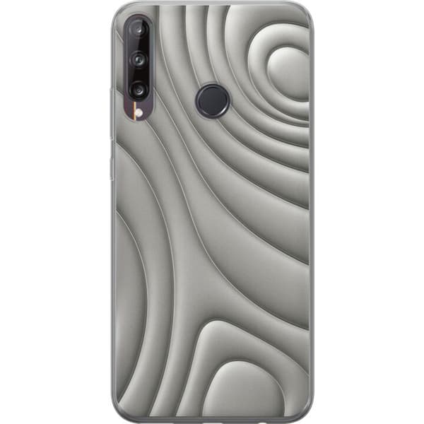 Huawei P40 lite E Läpinäkyvä kuori Hopea-aallot