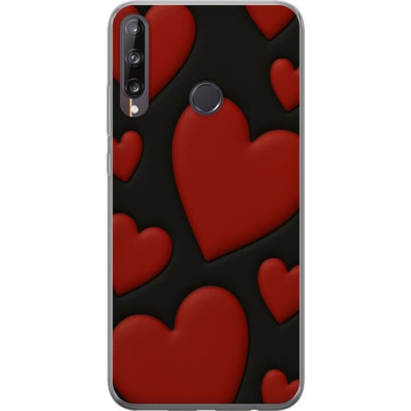 Huawei P40 lite E Genomskinligt Skal Red Velvet Hearts