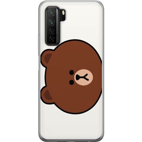Huawei P40 lite 5G Läpinäkyvä kuori line friends brown