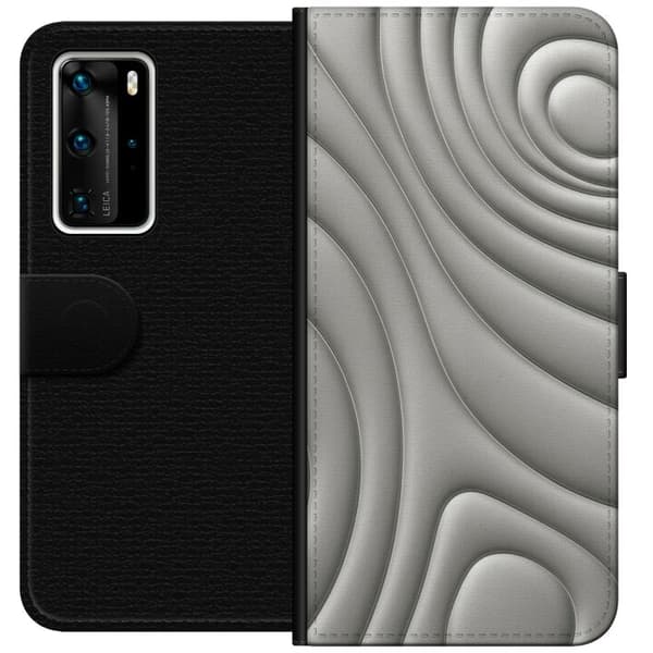 Huawei P40 Pro Tegnebogsetui Sølvbølger