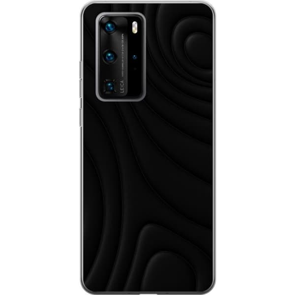 Huawei P40 Pro Gennemsigtig cover Sorte Bølger